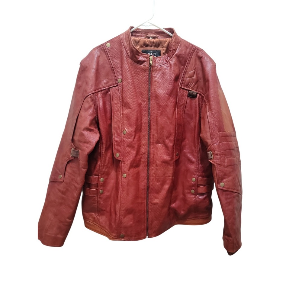 The Jacket Maker Textured Leather Moto Jacket Burnt Orange size 48.  STUNNING